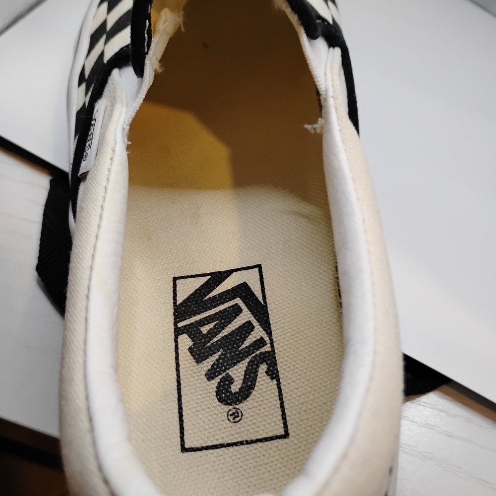 Vans Men's Checkered Black and White Slip-On Sneakers - Picture 4 of 5